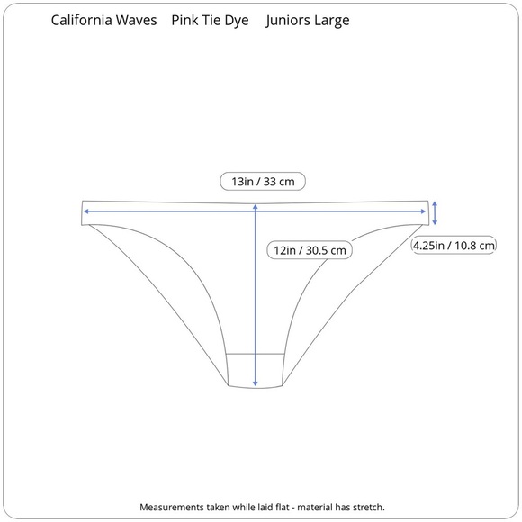 California Waves Pink Tie Dye High Waist Bikini Swim Bottoms Juniors Large L - Picture 14 of 15
